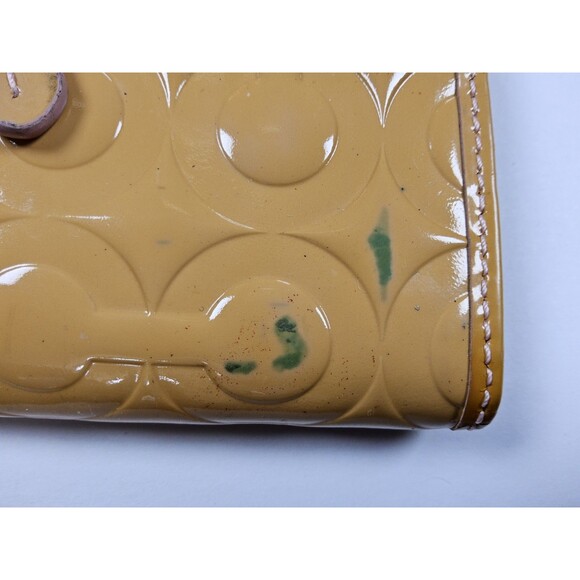 Coach Signature OP Art Patent Bifold Snap Wallet - Picture 7 of 7